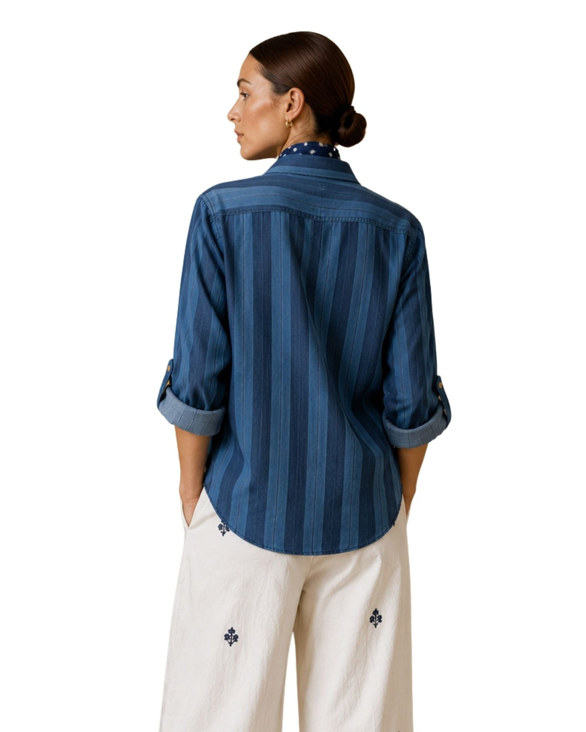 The Ronan Striped Chambray Button-Down - pookie and sebastian