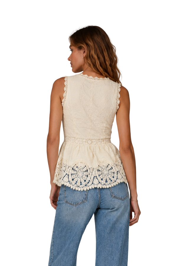 The Rosa Lace-Up Peplum Top