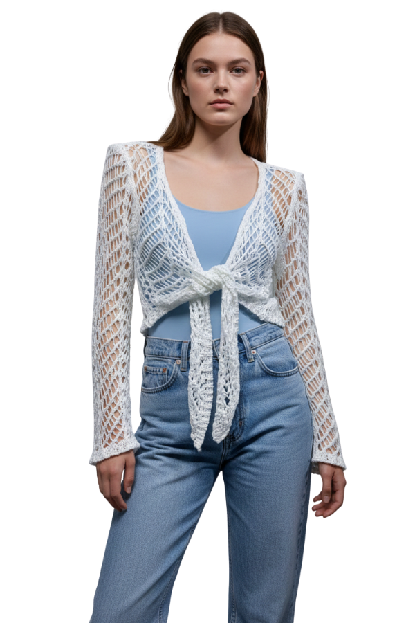 The Italian Crochet Tie-Front Top