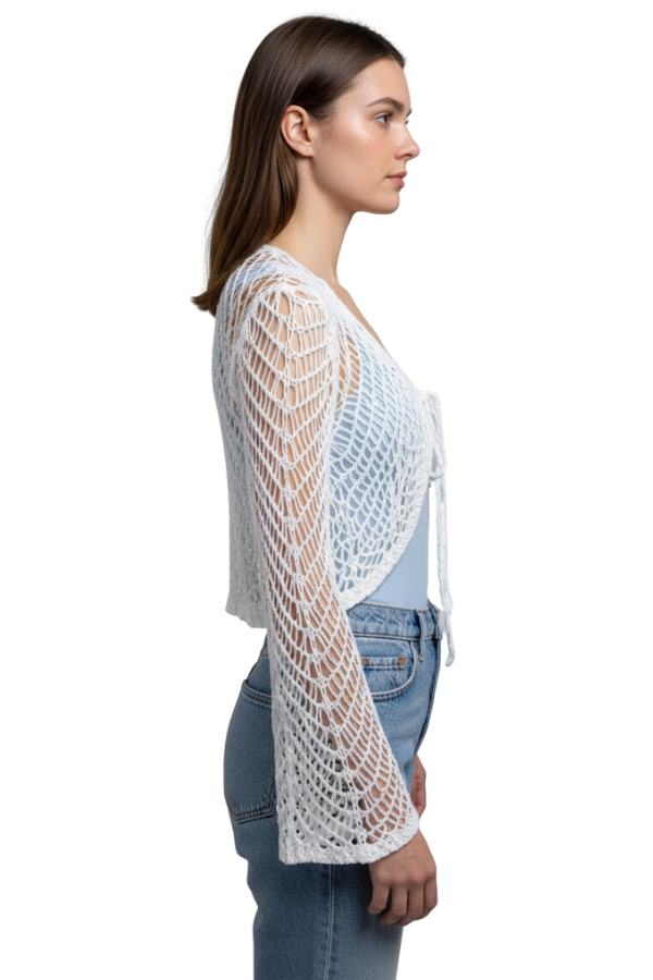 The Italian Crochet Tie-Front Top