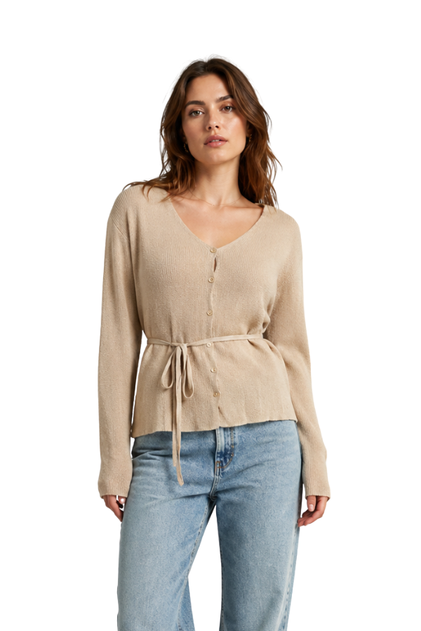 The Hannah Lightweight Cardigan With Tie Waist - pookie and sebastian