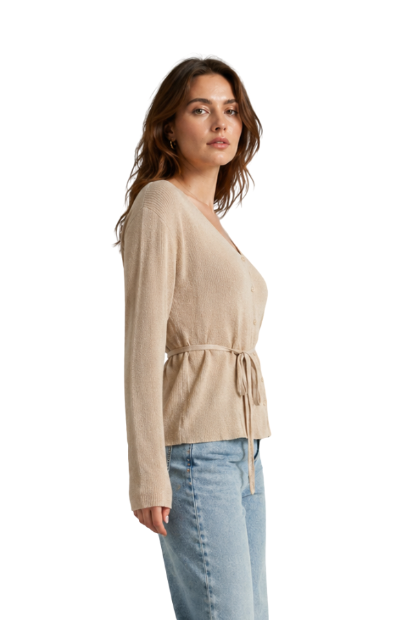 The Hannah Lightweight Cardigan With Tie Waist - pookie and sebastian
