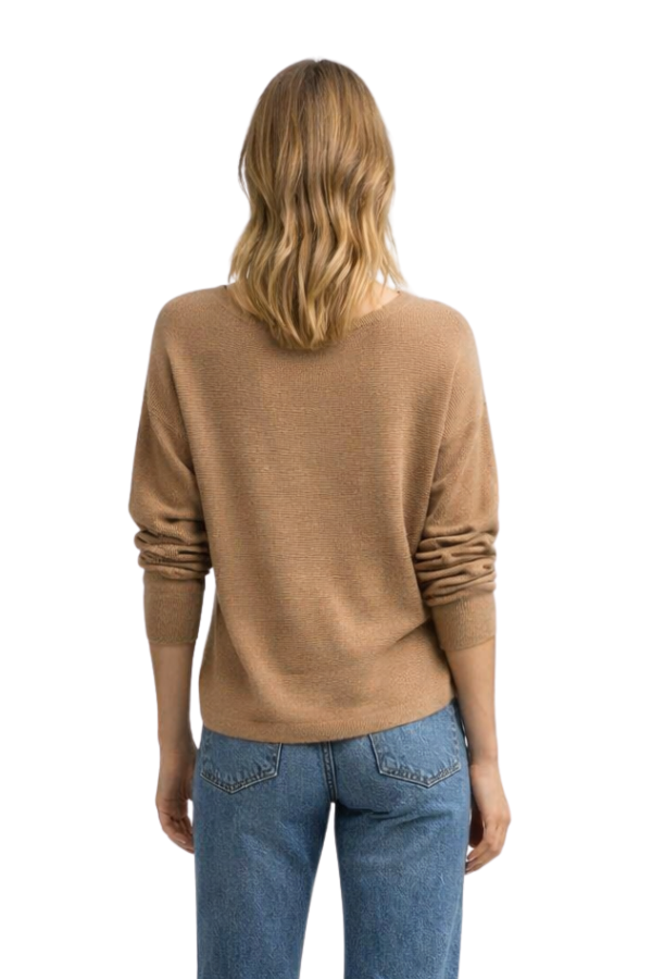 The Monaco Camel V-Neck Sweater - pookie and sebastian