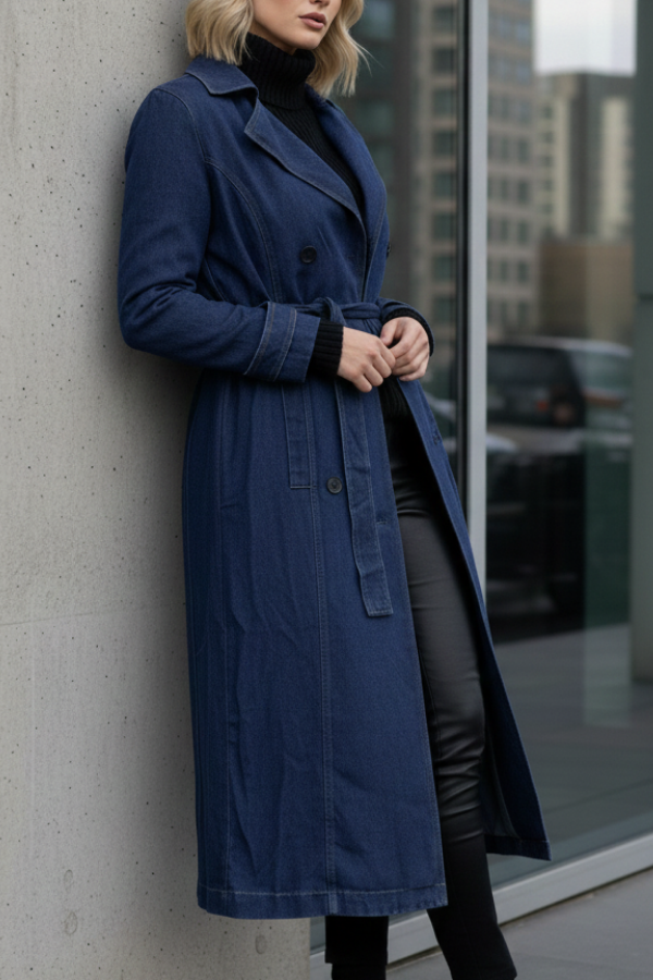 The Jade Indigo Trench Coat