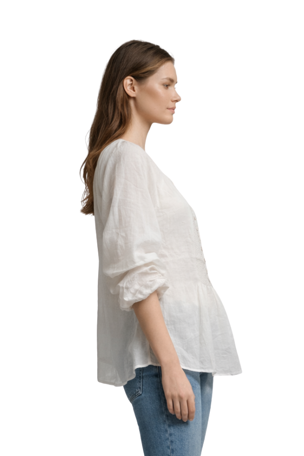 The Camille Embroidered Chiffon Blouse - pookie and sebastian