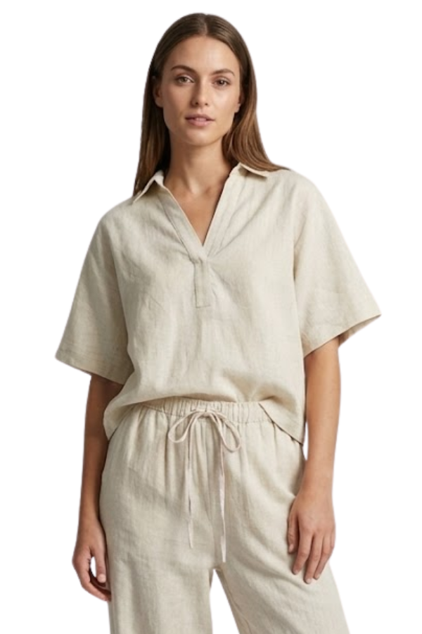 The Alba Relaxed Popover Collar Top