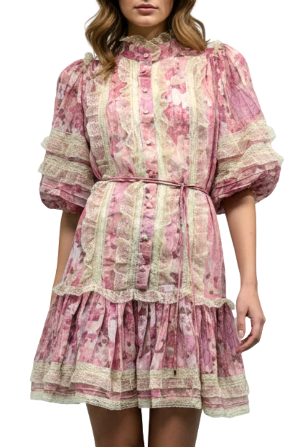 The Ginny Floral and Lace Detail Dress - pookie and sebastian