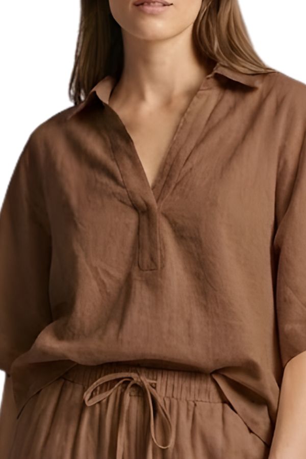 The Alba Relaxed Popover Collar Top