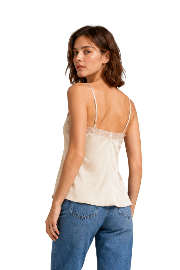 The Aubrey Satin Lace-Trim Camisole - pookie and sebastian