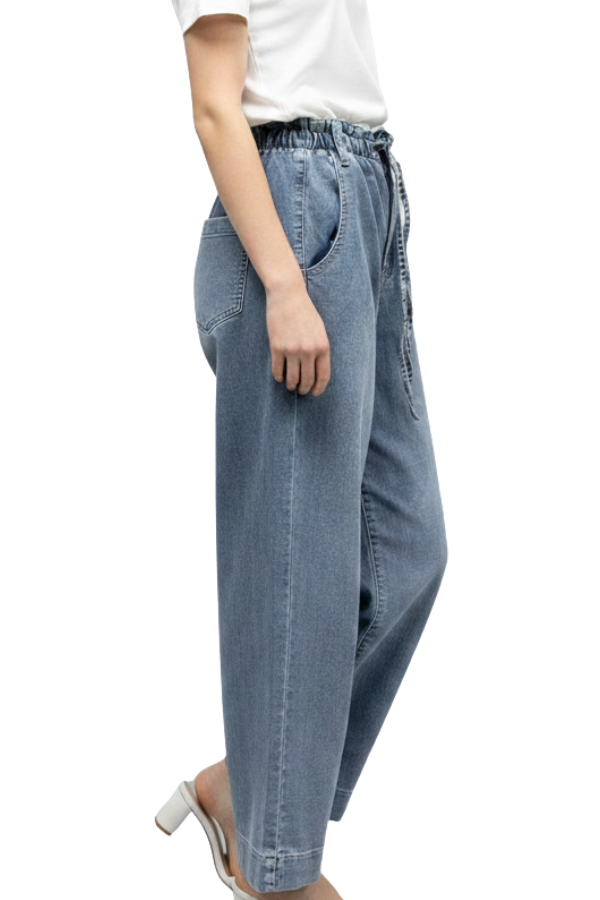 The Allie Pull On Drawstring Wide Leg Jeans - pookie and sebastian