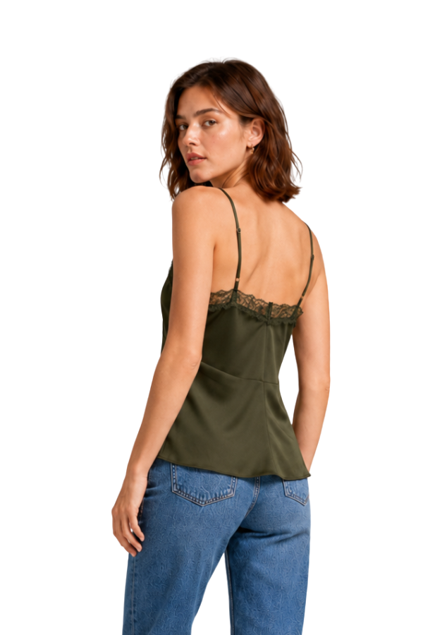 The Aubrey Satin Lace-Trim Camisole - pookie and sebastian