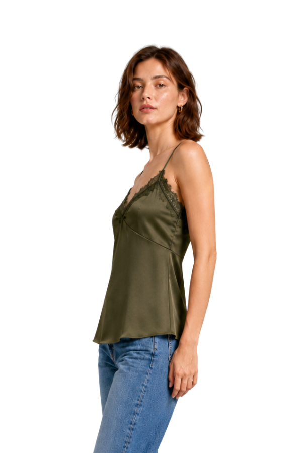 The Aubrey Satin Lace-Trim Camisole - pookie and sebastian