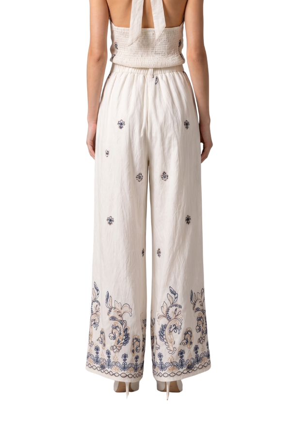 The Josephine Embroidered Wide-Leg Pants