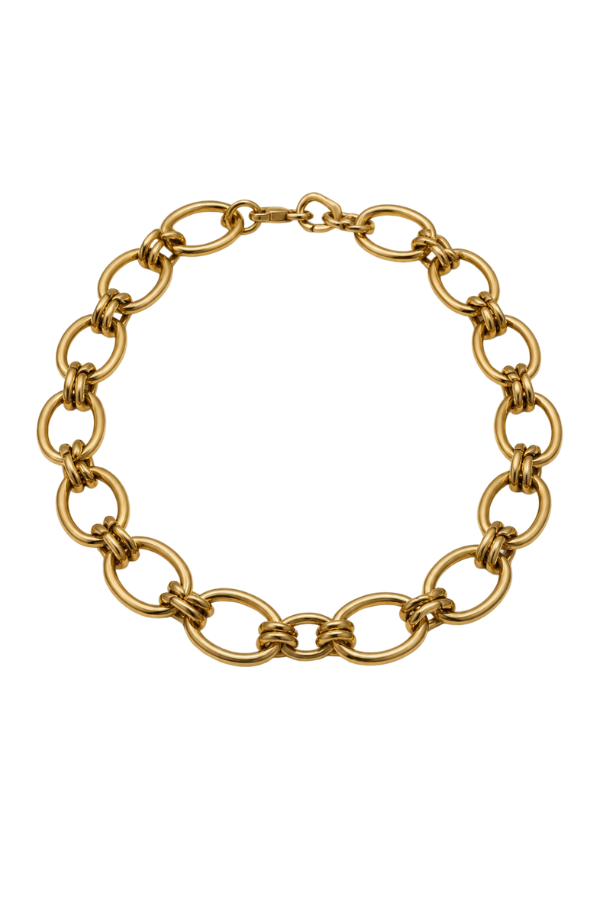 The Isadora Gold Oval Link Chain Necklace