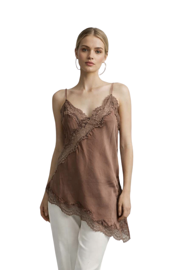 The Lara Asymmetric Lace Top - pookie and sebastian