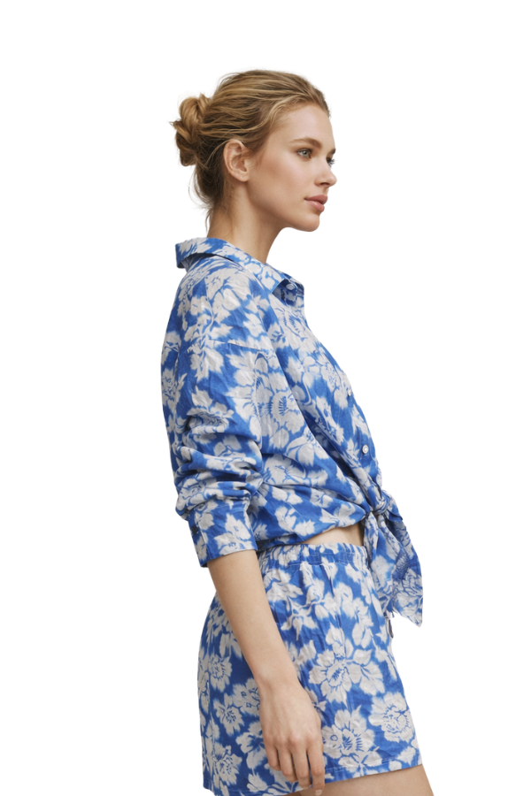 Coastal Blue Florals Top