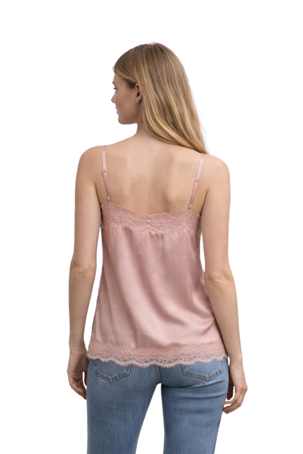 The Cherry Satin Cami With Lace Edge - pookie and sebastian