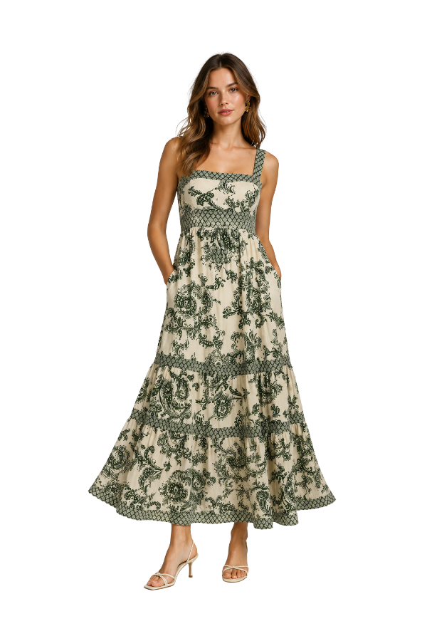 The Anna Tiered Linen Maxi Dress - pookie and sebastian