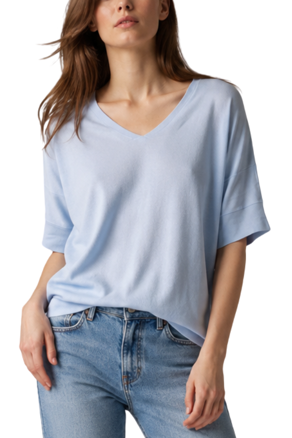 The Italian V-Neck Sweater Tee - pookie and sebastian