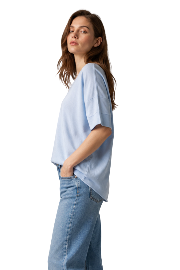The Italian V-Neck Sweater Tee - pookie and sebastian