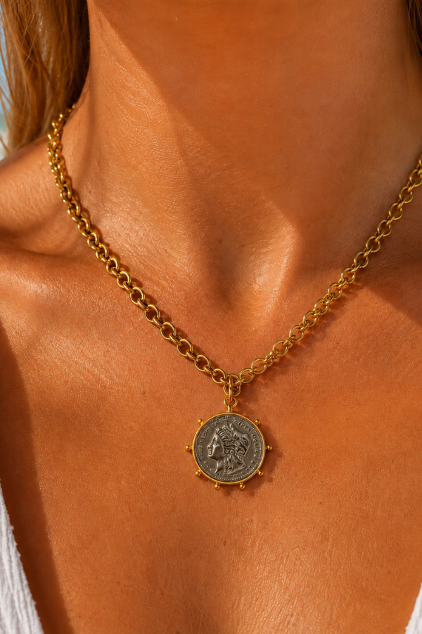 The Alissa Two Toned Coin Necklace - pookie and sebastian