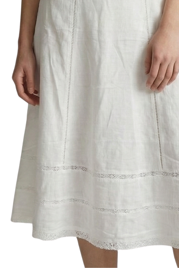 The Elise Linen Lace Midi Skirt