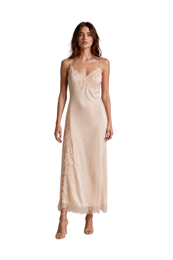 The Claudia Crinkled Satin Laced Cami