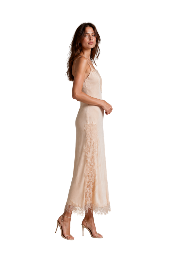 The Claudia Crinkled Satin Laced Cami