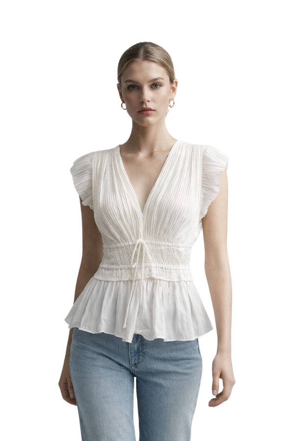 Ulla Silk Pleat Top - pookie and sebastian