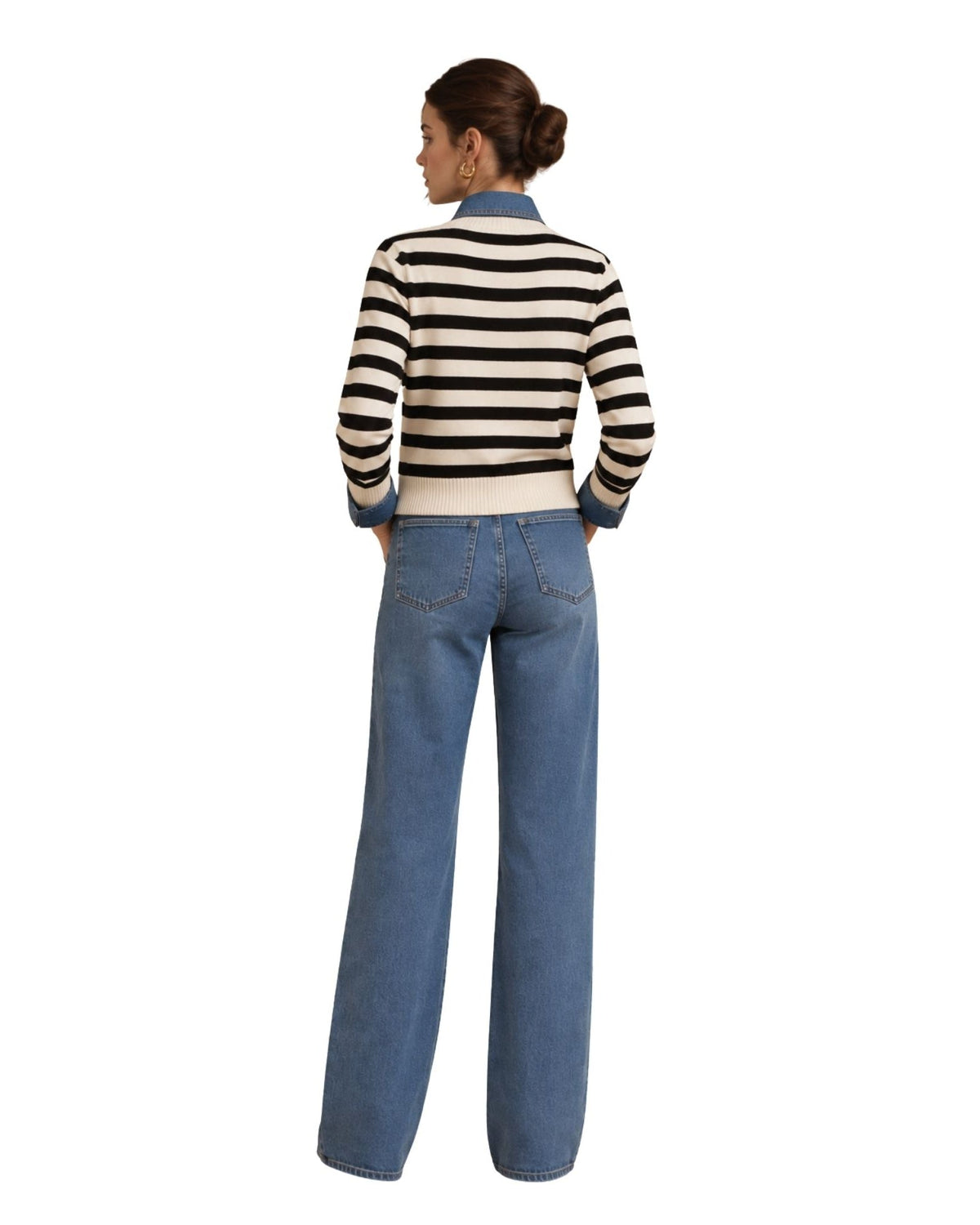 The Adelina Striped Horse Edge Sweater