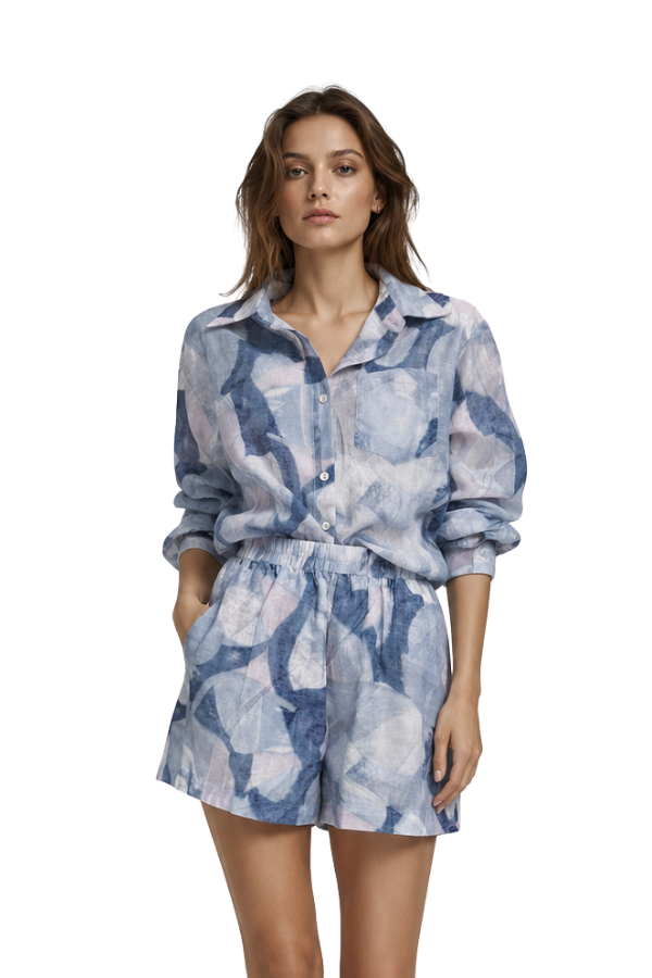The Camille Abstract Print Blouse