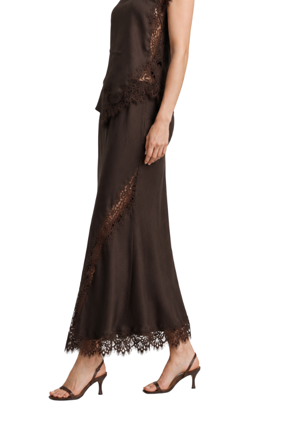 The Diana Mixed Lace Midi Skirt