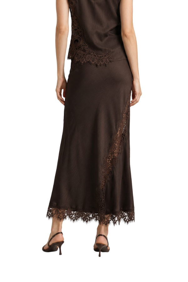 The Diana Mixed Lace Midi Skirt