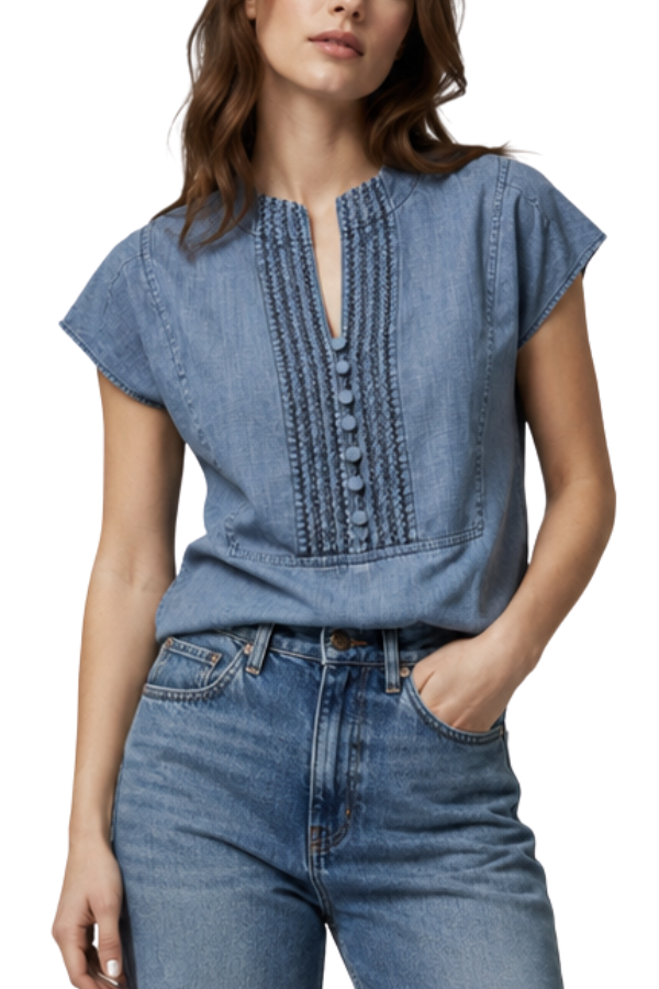 The Suzy Button Front Top