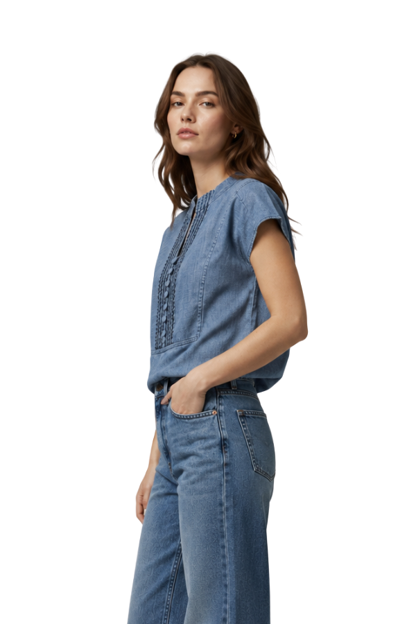 The Suzy Button Front Top