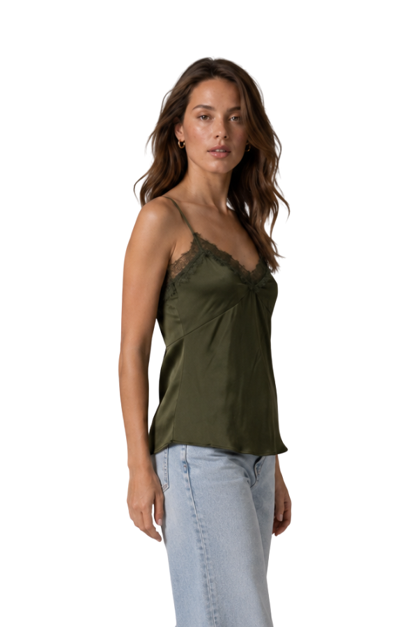 The Aubrey Satin Lace-Trim Camisole