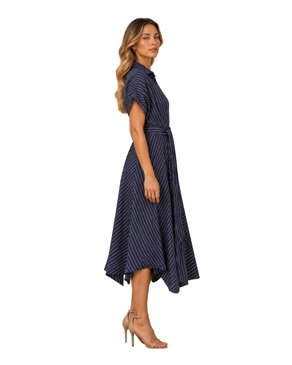 The Marigold Stripe Belted Midi-Dress