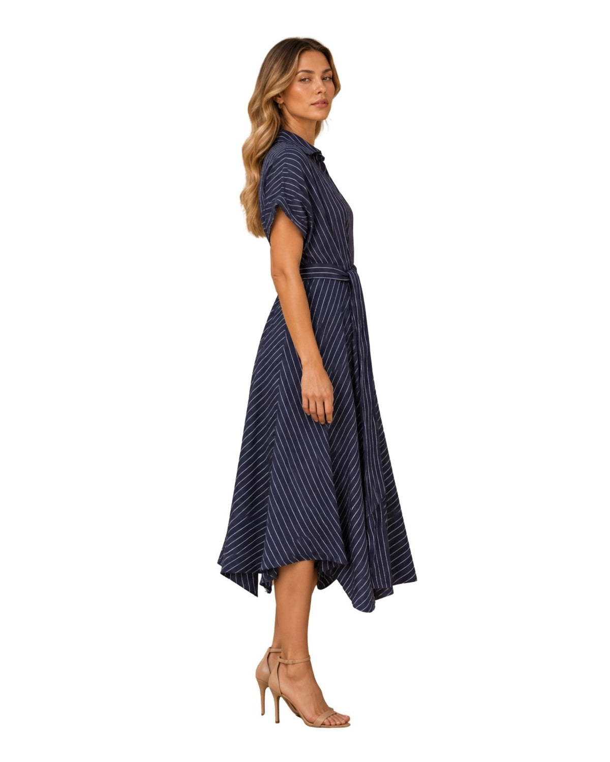 The Marigold Stripe Belted Midi-Dress