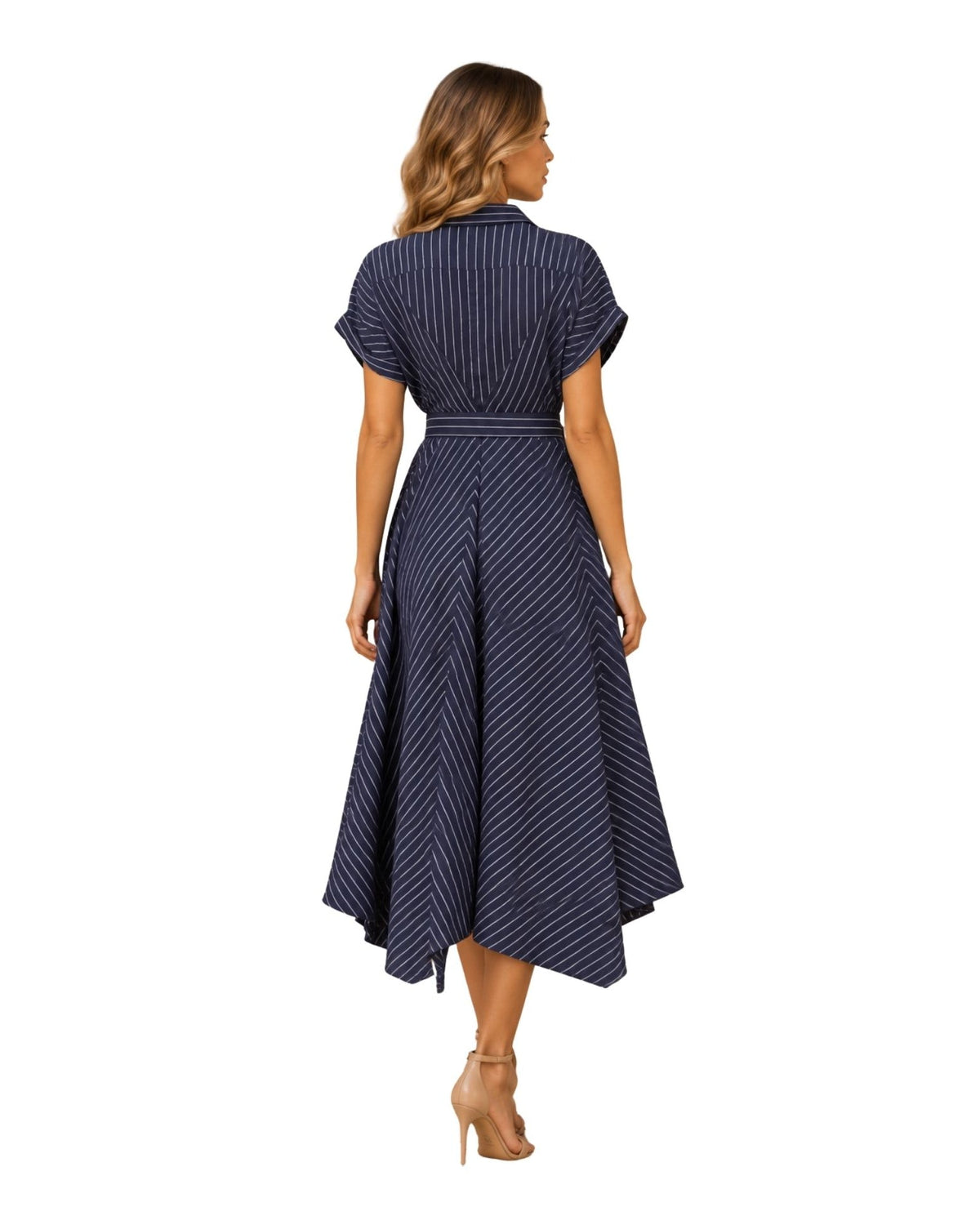 The Marigold Stripe Belted Midi-Dress