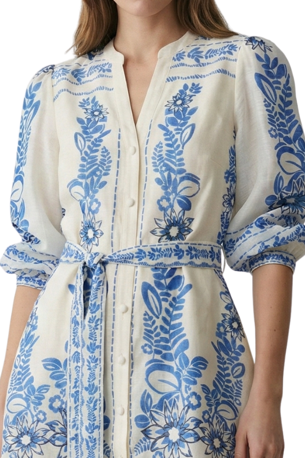 The Celeste Long Slv Printed Dress