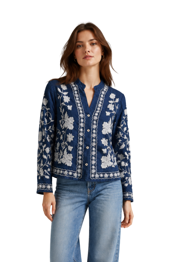 The Veronika Embroidered Jean Top - pookie and sebastian