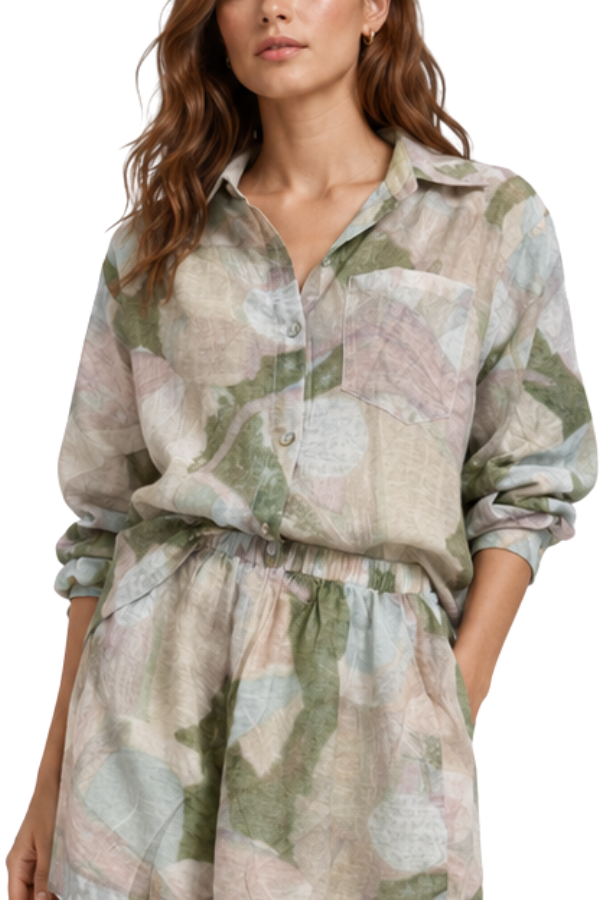 The Camille Abstract Print Blouse
