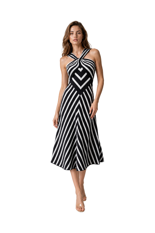 The Helena Striped Knit Midi Dress - pookie and sebastian