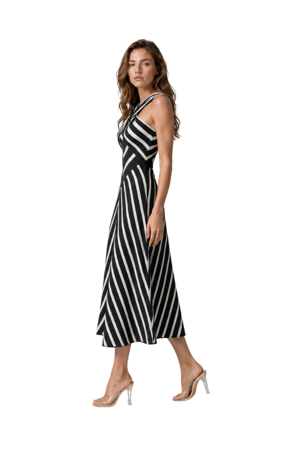 The Helena Striped Knit Midi Dress - pookie and sebastian