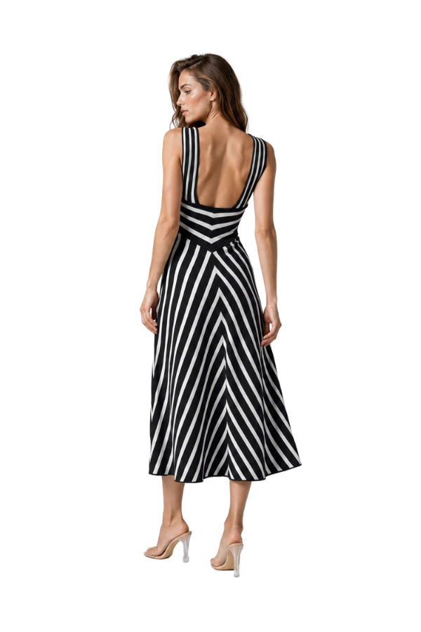 The Helena Striped Knit Midi Dress - pookie and sebastian