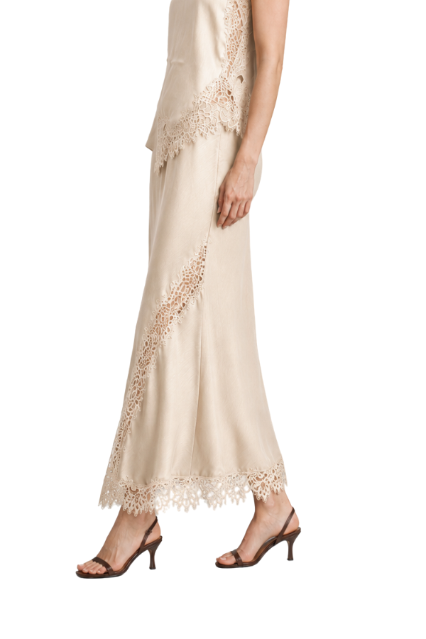 The Diana Mixed Lace Midi Skirt