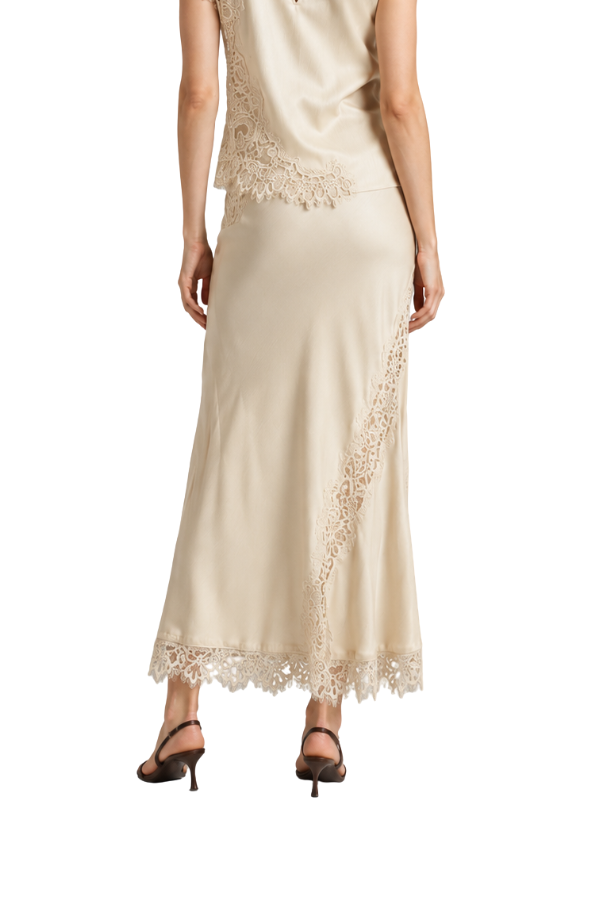 The Diana Mixed Lace Midi Skirt
