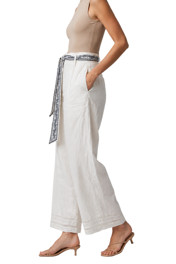 The Marcia High Rise Pants With Scarf Belt - pookie and sebastian