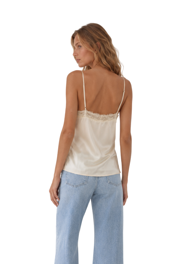 The Aubrey Satin Lace-Trim Camisole