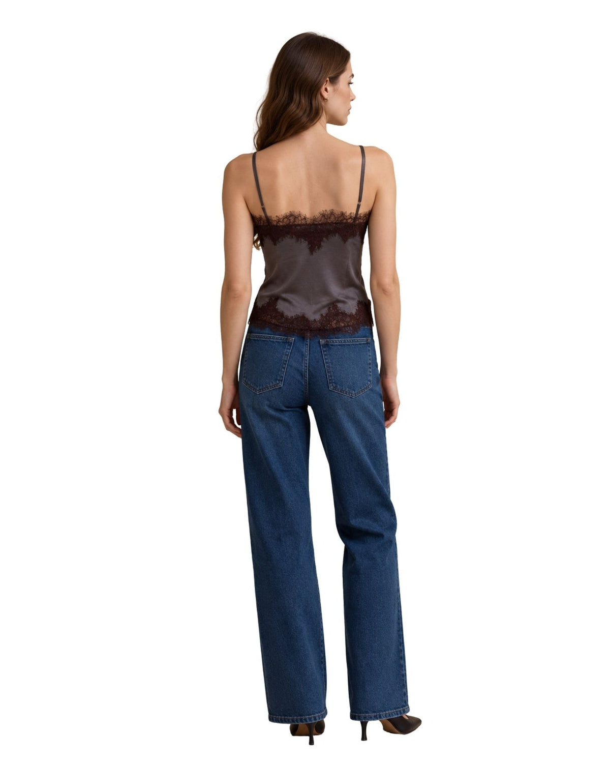 The Giselle Lace-Trimmed Satin Top